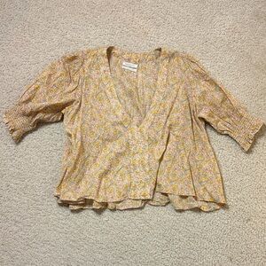 Urban Outfitters Floral Blouse - Yellow and Pink